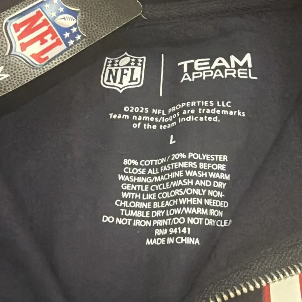 New York Giants Sweatshirt Mens 1/4 Zip Pullover Chest Logo NFL Team Apparel